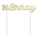 Dekoracja urodzinowa na roczek - 1st Birthday, złota