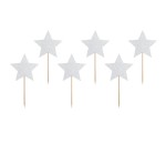 Plakietki do przekąsek, Candy Bar, srebrne gwiazdki 