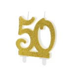 Świeczka na tort, 50 urodziny GOLD 