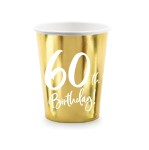 Kubeczki na 60 -tkę złote, GOLD   