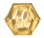 Talerzyki na 40 -stkę złote, GOLD 