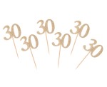 Toppery, dekoracja tortu 30 urodziny, cyfra złota