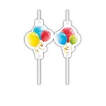 Słomki papierowe Błyszczące Balony, 4 szt.