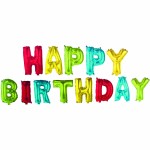 Balonowy napis Happy Birthday, kolorowy 