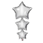 Balon foliowy Trzy Gwiazdy srebrny
