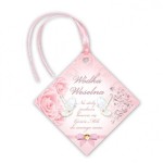 Zawieszki na Wódkę Weselną Różowe Róże i Motyw Florystyczny 20 szt.