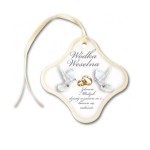 Zawieszki na Wódkę Weselną Gołębie i Obrączki z tasiemką, 20 szt. 