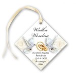 Zawieszki na Wódkę Weselną Gołębie i Obrączki, 20 szt.