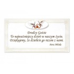 Bilecik z podziękowaniem dla Gości Weselnych, Gołębie i Obrączki 20 szt. 