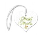 Zawieszki na Wódkę Weselną Zielony Motyw, serce 20 szt.