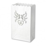 Lampiony stojące Gołąbki 27 cm, 10 szt. 