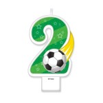 Świeczka cyferka na tort 2 z piłką nożną