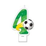 Świeczka cyferka na tort 4 z piłką nożną