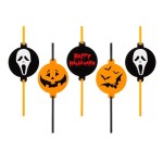 Rurki z medalionem Halloween, 5 szt.