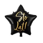 Balon foliowy czarna gwiazda Sto Lat