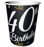 Kubeczki papierowe na 40-tkę STAR, 6 szt.