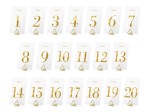 Transparentne numery na stół, złote 20 szt.