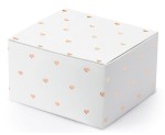 Pudełeczka dla gości Białe w różowo złote Serca, 10 szt. 