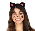 Naklejki 3D na twarz, kryształki Kot