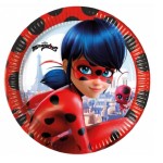 Talerzyki papierowe Miraculum, Biedronka i Czarny Kot, 23 cm 8 szt.