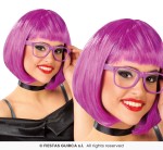 Peruka bob z grzywką, fioletowa peruka damska