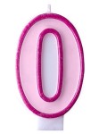 Świeczka cyferka, różowa 0